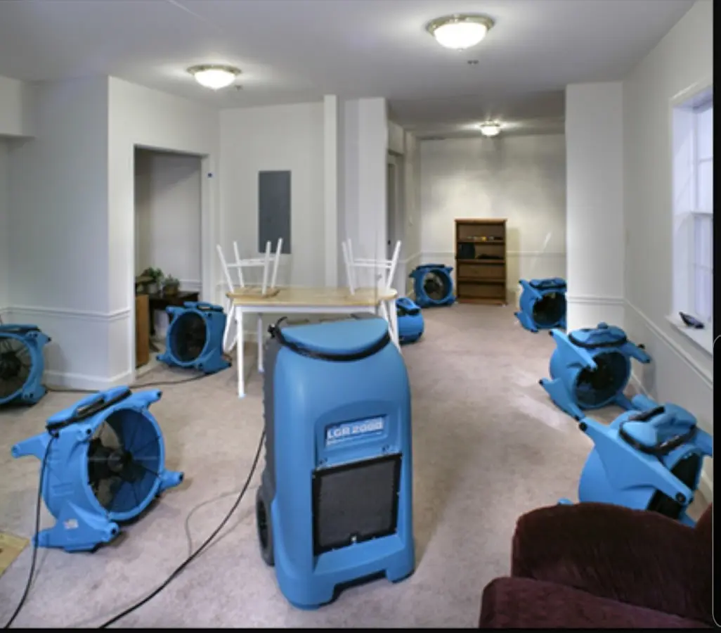 Air movers and dehumidifier setup for Water Extraction & Removal in Greenburgh